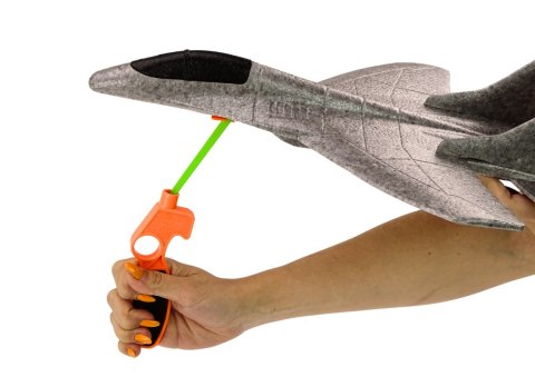 Samolot Myśliwiec Styropianowy Z Procą Wyrzutnia Szary LEAN Toys Samolot Myśliwiec Styropianowy Z Procą Wyrzutnia Szary LEAN Toys