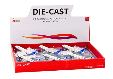 Samolot Pasażerski Napęd Frykcyjny Metalowy Biały LEAN TOYS Samolot Pasażerski Napęd Frykcyjny Metalowy Biały LEAN TOYS