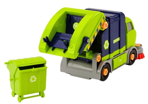 Śmieciarka Kreskówkowa Do Skręcania Ruchoma DIY Granatowy LEAN Toys Śmieciarka Kreskówkowa Do Skręcania Ruchoma DIY Granatowy LEAN Toys