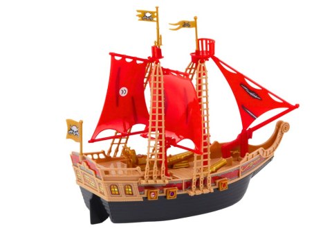 Statek Piracki Światła Dźwięki Kółka Czarny LEAN Toys Statek Piracki Światła Dźwięki Kółka Czarny LEAN Toys