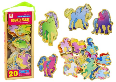 Zestaw Magnesów Drewnianych Jednorożce Kolorowe 20 Sztuk LEAN Toys Zestaw Magnesów Drewnianych Jednorożce Kolorowe 20 Sztuk LEAN Toys
