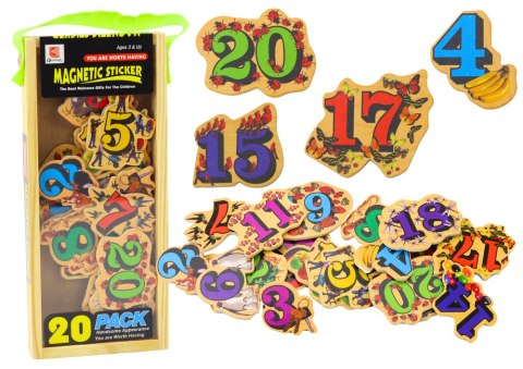 Zestaw Magnesy Drewniane Cyfry Obrazki 20 Sztuk LEAN Toys Zestaw Magnesy Drewniane Cyfry Obrazki 20 Sztuk LEAN Toys