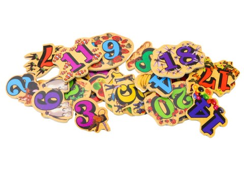 Zestaw Magnesy Drewniane Cyfry Obrazki 20 Sztuk LEAN Toys Zestaw Magnesy Drewniane Cyfry Obrazki 20 Sztuk LEAN Toys