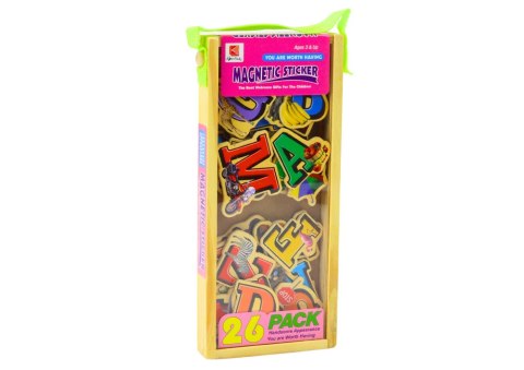 Zestaw Magnesy Drewniane Literki Obrazki 26 Sztuk LEAN Toys Zestaw Magnesy Drewniane Literki Obrazki 26 Sztuk LEAN Toys
