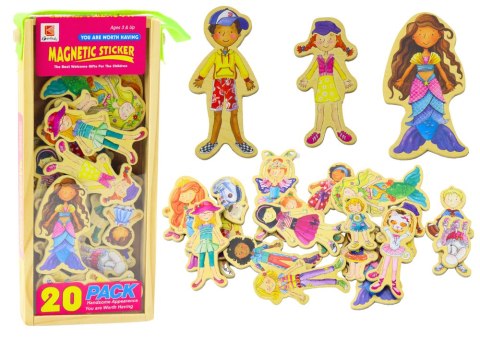 Zestaw Magnesy Drewniane Postacie W Przebraniach Kolorowe 20 Sztuk LEAN Toys Zestaw Magnesy Drewniane Postacie W Przebraniach Kolorowe 20 Sztuk LEAN Toys