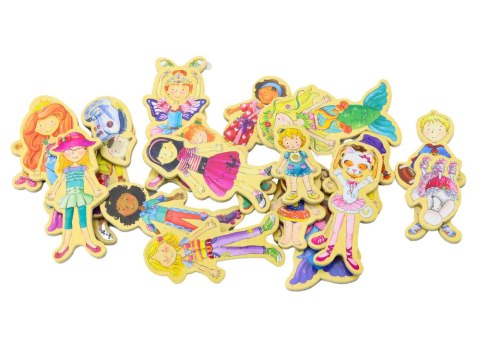 Zestaw Magnesy Drewniane Postacie W Przebraniach Kolorowe 20 Sztuk LEAN Toys Zestaw Magnesy Drewniane Postacie W Przebraniach Kolorowe 20 Sztuk LEAN Toys