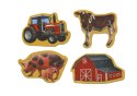 Zestaw Magnesy Drewniane Zwierzęta Domowe Maszyny Rolnicze 20 Sztuk LEAN Toys