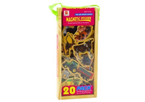 Zestaw Magnesy Drewniane Zwierzęta Domowe Maszyny Rolnicze 20 Sztuk LEAN Toys Zestaw Magnesy Drewniane Zwierzęta Domowe Maszyny Rolnicze 20 Sztuk LEAN Toys