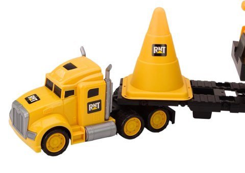 Zestaw Maszyn Budowlanych Ciężarówka Wywrotka Ruchome Żółty LEAN Toys Zestaw Maszyn Budowlanych Ciężarówka Wywrotka Ruchome Żółty LEAN Toys