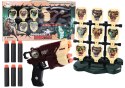 Zestaw Pistolet Z Tarczą Strzałki Piankowe Dinozaury Brązowy LEAN Toys