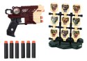 Zestaw Pistolet Z Tarczą Strzałki Piankowe Dinozaury Brązowy LEAN Toys