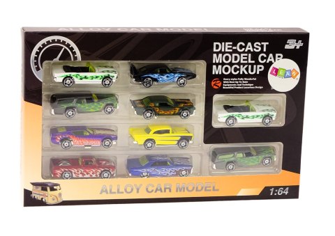 Zestaw Resoraków Autka 1:64 Metalowe 10 Sztuk LEAN Toys Zestaw Resoraków Autka 1:64 Metalowe 10 Sztuk LEAN Toys