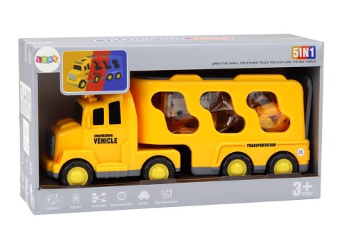 Auto Laweta Lora Pomoc Drogowa Pojazdy Budowlane Żółty LEAN Toys Auto Laweta Lora Pomoc Drogowa Pojazdy Budowlane Żółty LEAN Toys