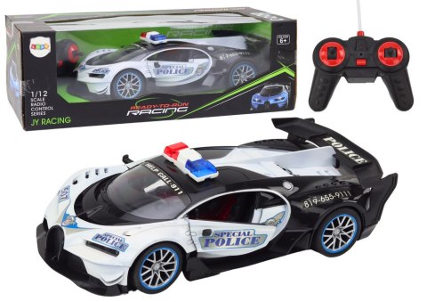 Auto Zdalnie Sterowane RC Policyjne w Skali 1:12 Biały LEAN Toys Auto Zdalnie Sterowane RC Policyjne w Skali 1:12 Biały LEAN Toys