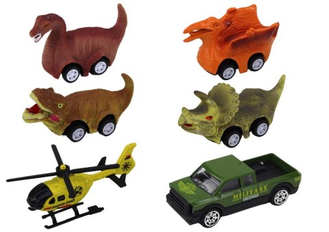 Ciężarówka Dinozaur Transport Resoraków 6szt Światła Dźwięki Zielony LEAN Toys Ciężarówka Dinozaur Transport Resoraków 6szt Światła Dźwięki Zielony LEAN Toys