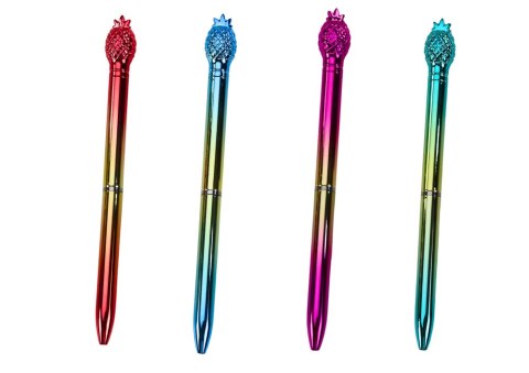 Długopis Z Ananasem W Połysku Złoto Kolorowy Niebieski Wkład 0.7mm Mix LEAN TOYS Długopis Z Ananasem W Połysku Złoto Kolorowy Niebieski Wkład 0.7mm Mix LEAN TOYS