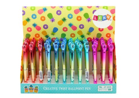 Długopis Z Ananasem W Połysku Złoto Kolorowy Niebieski Wkład 0.7mm Mix LEAN TOYS Długopis Z Ananasem W Połysku Złoto Kolorowy Niebieski Wkład 0.7mm Mix LEAN TOYS