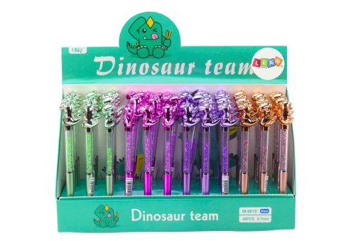 Długopis Z Dinozaurem Diamenciki Niebieski Wkład 0.7mm Mix LEAN TOYS Długopis Z Dinozaurem Diamenciki Niebieski Wkład 0.7mm Mix LEAN TOYS