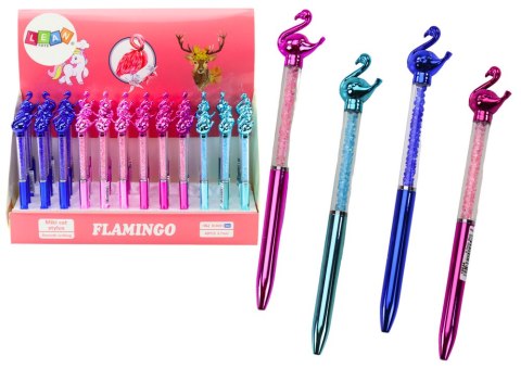 Długopis Z Flamingiem Diamenciki Niebieski Wkład 0.7mm Mix LEAN TOYS Długopis Z Flamingiem Diamenciki Niebieski Wkład 0.7mm Mix LEAN TOYS