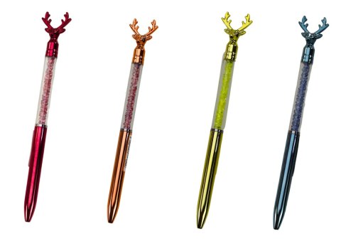 Długopis Z Jeleniem Diamenciki Niebieski Czarny Wkład 0.7mm Mix LEAN TOYS Długopis Z Jeleniem Diamenciki Niebieski Czarny Wkład 0.7mm Mix LEAN TOYS