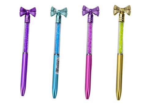 Długopis Z Kokardką Diamenciki Niebieski Wkład 0.7mm Mix LEAN TOYS Długopis Z Kokardką Diamenciki Niebieski Wkład 0.7mm Mix LEAN TOYS