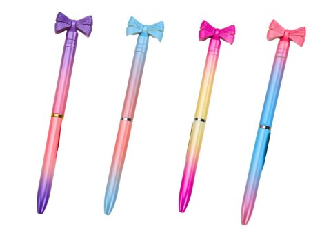 Długopis Z Kokardką Kolorowy Niebieski Wkład 0.7mm Mix LEAN TOYS Długopis Z Kokardką Kolorowy Niebieski Wkład 0.7mm Mix LEAN TOYS