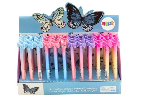 Długopis Z Kokardką Kolorowy Niebieski Wkład 0.7mm Mix LEAN TOYS Długopis Z Kokardką Kolorowy Niebieski Wkład 0.7mm Mix LEAN TOYS