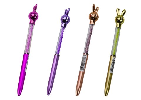 Długopis Z Zającem Diamenciki Niebieski Wkład 0.7mm Mix LEAN TOYS Długopis Z Zającem Diamenciki Niebieski Wkład 0.7mm Mix LEAN TOYS