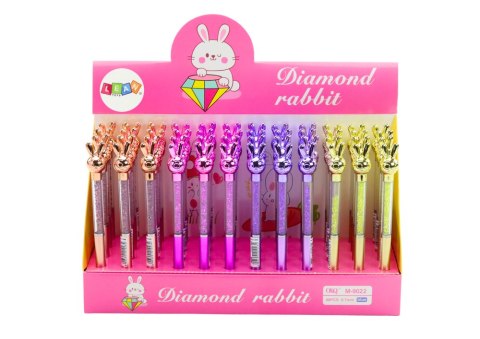 Długopis Z Zającem Diamenciki Niebieski Wkład 0.7mm Mix LEAN TOYS Długopis Z Zającem Diamenciki Niebieski Wkład 0.7mm Mix LEAN TOYS