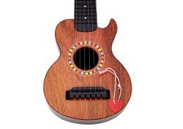 Gitara Zabawkowa Dla Dzieci Brązowa Drewno Kostka Do Gry LEAN Toys