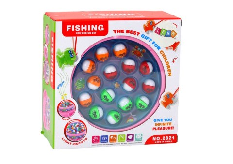Gra Łowienie Rybek Wędki Światła Dźwięki Różowa LEAN Toys Gra Łowienie Rybek Wędki Światła Dźwięki Różowa LEAN Toys