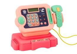 Kasa Fiskalna Nauka Liczenia Monety Koszyk Światła Dźwięki Różowa LEAN Toys
