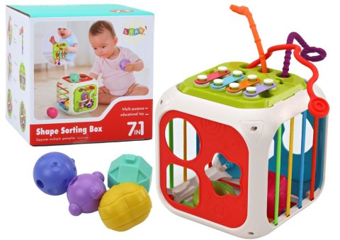 Kostka Edukacyjna Dla Niemowląt Sorter Klocki Cymbałki 7w1 LEAN Toys Kostka Edukacyjna Dla Niemowląt Sorter Klocki Cymbałki 7w1 LEAN Toys