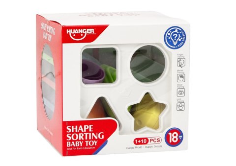 Kostka Edukacyjna Sorter Dla Niemowląt Klocki Kolorowa LEAN Toys Kostka Edukacyjna Sorter Dla Niemowląt Klocki Kolorowa LEAN Toys