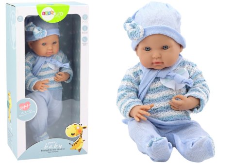 Lalka Bobas Sweterek w Paski Czapeczka Szalik Niebieski LEAN Toys Lalka Bobas Sweterek w Paski Czapeczka Szalik Niebieski LEAN Toys