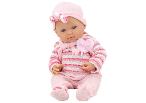 Lalka Bobas Sweterek w Paski Czapeczka Szalik Różowy LEAN Toys Lalka Bobas Sweterek w Paski Czapeczka Szalik Różowy LEAN Toys