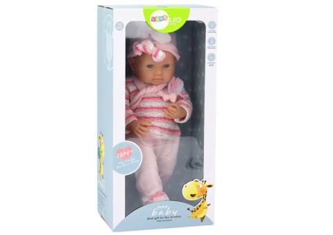 Lalka Bobas Sweterek w Paski Czapeczka Szalik Różowy LEAN Toys Lalka Bobas Sweterek w Paski Czapeczka Szalik Różowy LEAN Toys