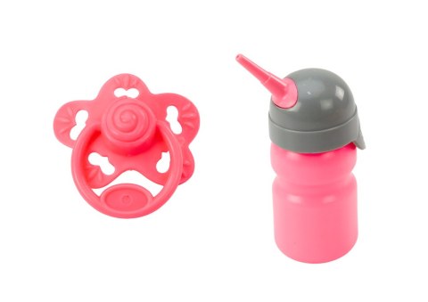 Lalka Bobas W Różowej Piżamce Siusiająca Butelka Smoczek Dźwięki LEAN Toys Lalka Bobas W Różowej Piżamce Siusiająca Butelka Smoczek Dźwięki LEAN Toys