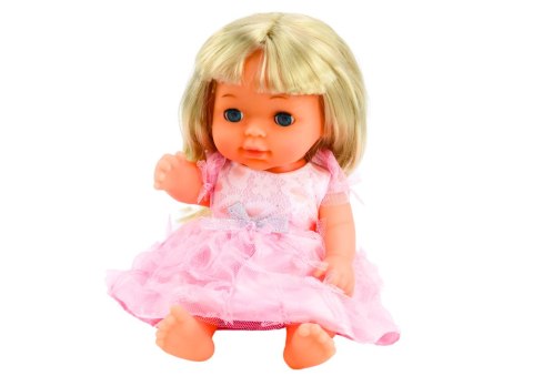 Lalka W Jasno-Różowej Sukience Siusiająca Butelka Grzechotka Dźwięki LEAN Toys Lalka W Jasno-Różowej Sukience Siusiająca Butelka Grzechotka Dźwięki LEAN Toys
