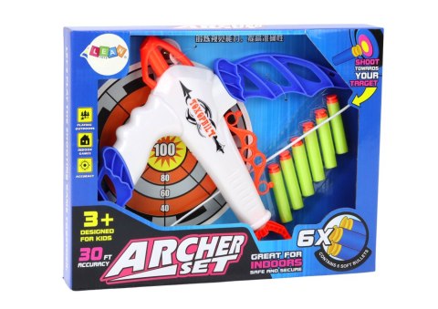 Łuk z Tarczą Na Miękkie Strzałki z Przyssawką 6 Sztuk LEAN Toys Łuk z Tarczą Na Miękkie Strzałki z Przyssawką 6 Sztuk LEAN Toys
