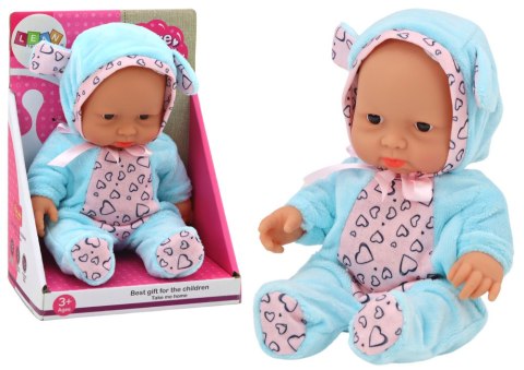Mała Lalka Bobas Ubranko Czapeczka Kokardka Uszy Niebieski LEAN Toys Mała Lalka Bobas Ubranko Czapeczka Kokardka Uszy Niebieski LEAN Toys