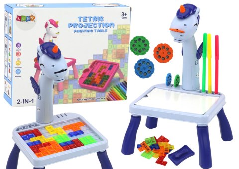 Mini Projektor Stolik Tetris 2w1 Jednorożec Niebieski LEAN Toys Mini Projektor Stolik Tetris 2w1 Jednorożec Niebieski LEAN Toys