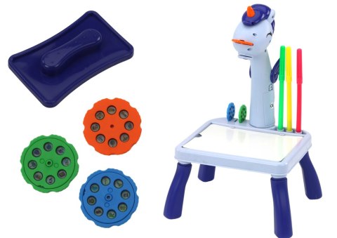Mini Projektor Stolik Tetris 2w1 Jednorożec Niebieski LEAN Toys Mini Projektor Stolik Tetris 2w1 Jednorożec Niebieski LEAN Toys