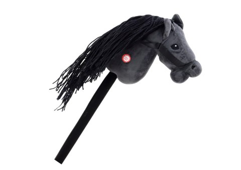 Pluszowa Głowa Konia Na Kiju Hobby Horse Koń Długowłosy Czarny Dźwięki LEAN Toys Pluszowa Głowa Konia Na Kiju Hobby Horse Koń Długowłosy Czarny Dźwięki LEAN Toys