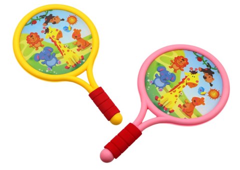 Rakietki Do Badmintona Dziecięce Zwierzęta Żółty Różowy LEAN Toys Rakietki Do Badmintona Dziecięce Zwierzęta Żółty Różowy LEAN Toys