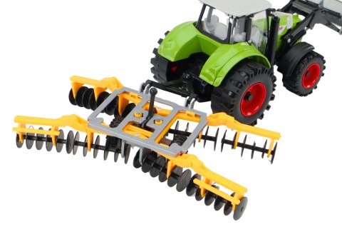 Traktor Rolniczy Koparka Z Broną Talerzową Napęd Zielony LEAN Toys Traktor Rolniczy Koparka Z Broną Talerzową Napęd Zielony LEAN Toys