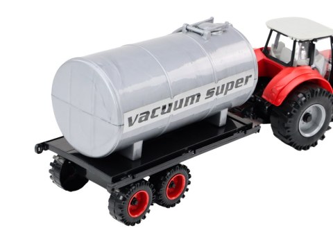 Traktor Rolniczy Koparka z Cysterną Napęd Czerwony LEAN Toys Traktor Rolniczy Koparka z Cysterną Napęd Czerwony LEAN Toys