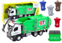 Wielofunkcyjna Zielona Metalowa Śmieciarka z Napędem Frykcyjnym Kosze LEAN Toys