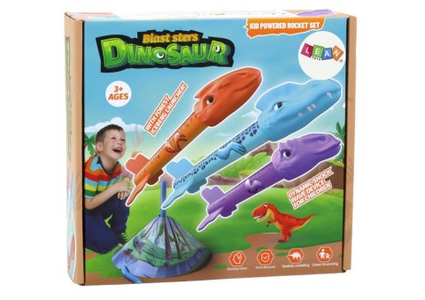 Wyrzutnia Rakiet Gra Dinozaury Las Kolorowe Pompka LEAN Toys Wyrzutnia Rakiet Gra Dinozaury Las Kolorowe Pompka LEAN Toys