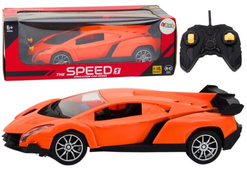 Zdalnie Sterowany Samochód Sportowy Pomarańczowe Auto RC 1:16 LEAN Toys Zdalnie Sterowany Samochód Sportowy Pomarańczowe Auto RC 1:16 LEAN Toys